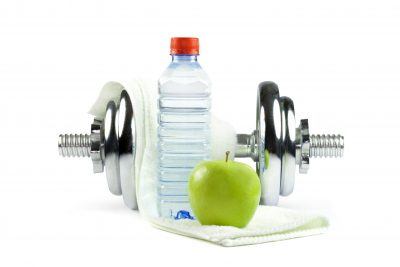 Water, weights and apple